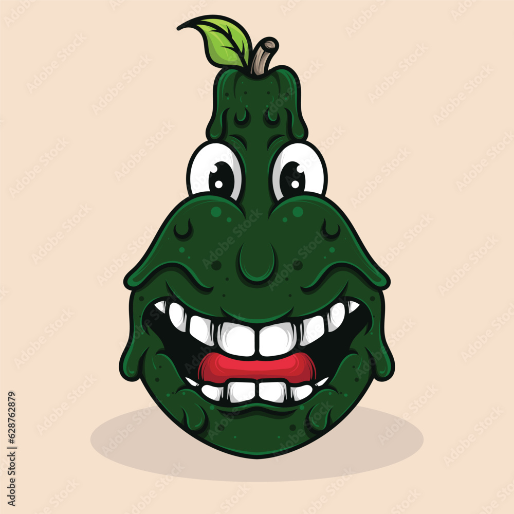 fruit icon logo mascot design with various unique expressions
