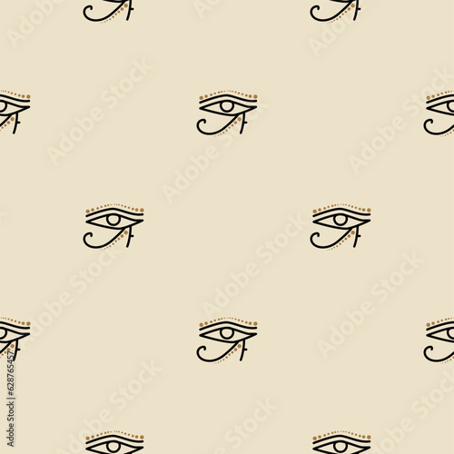 Ancient Egypt sign of Ra. Vector illustration. Seamless pattern