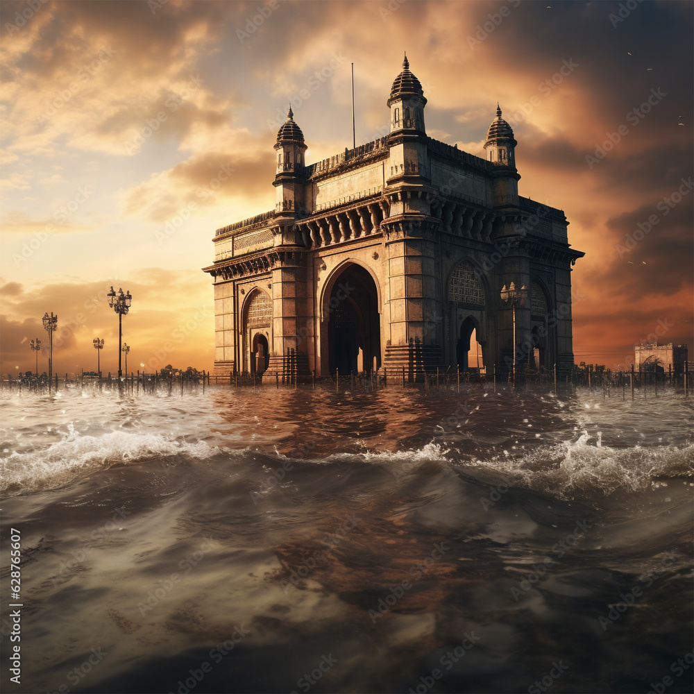 flooded Mumbai during heavy rainfall during monsoon Stock Photo | Adobe ...