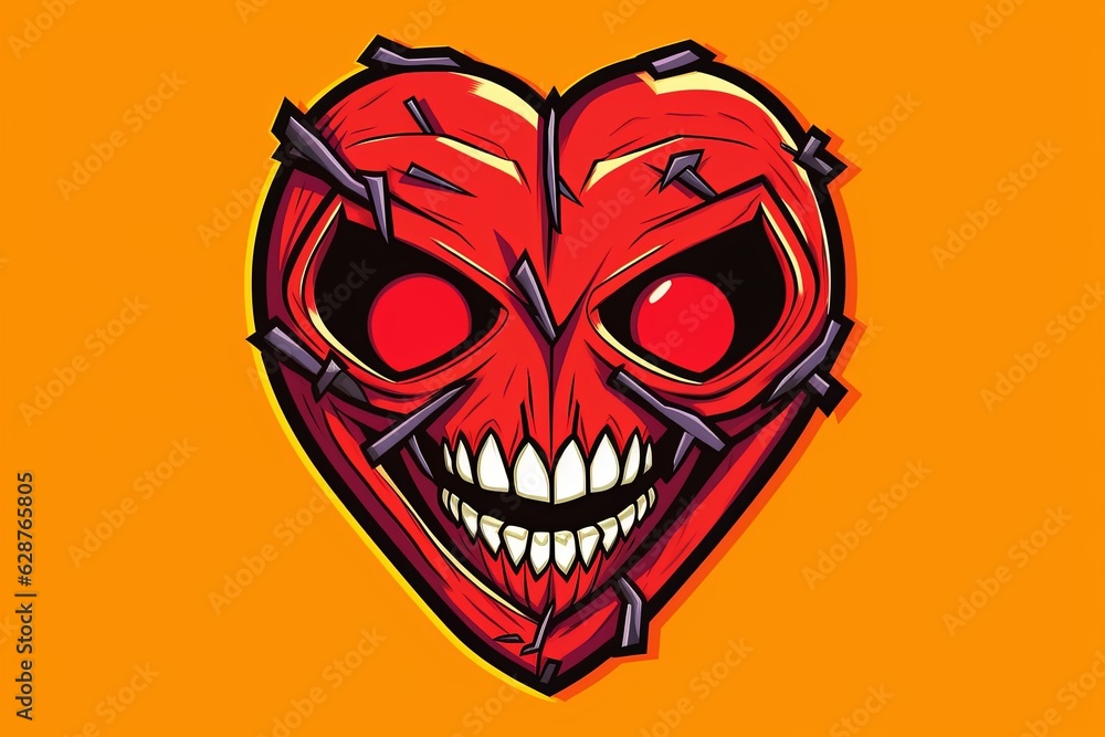 Creepy Dark and Strange Themed Heart Design Minimalist Graphic Creepy Dark and Strange Themed Heart Design Minimalist Graphic