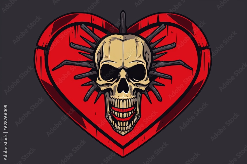 Creepy Dark and Strange Themed Heart Design Minimalist Graphic Creepy Dark and Strange Themed Heart Design Minimalist Graphic