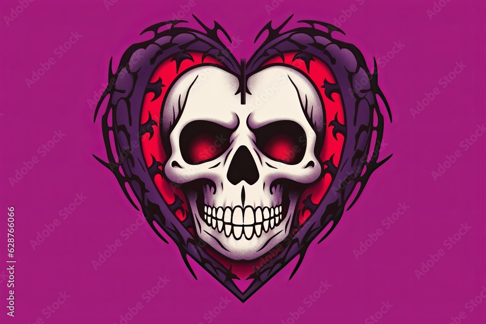 Creepy Dark and Strange Themed Heart Design Minimalist Graphic Creepy Dark and Strange Themed Heart Design Minimalist Graphic
