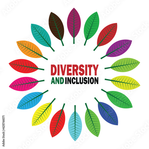 Diversity and inclusion graphic design. Vector illustration Suitable for logo, website, greeting card, poster and banner