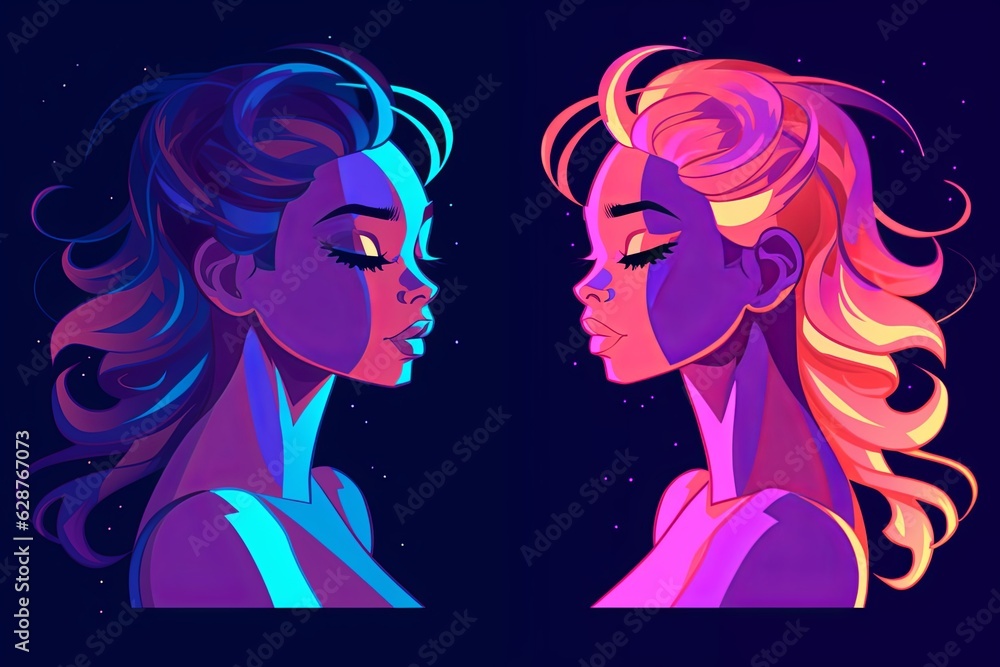 Cute Bold Graphical Minimalistic Female Profile Design Cute Bold Graphical Minimalistic Female Profile Design