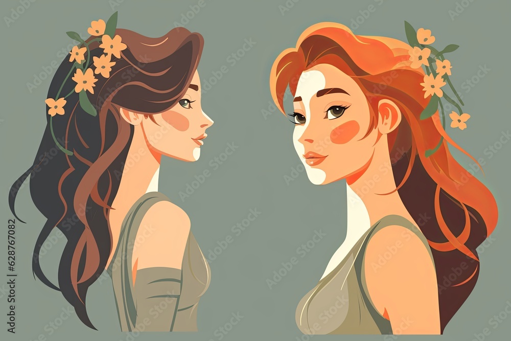 Cute Bold Graphical Minimalistic Female Profile Design Cute Bold Graphical Minimalistic Female Profile Design