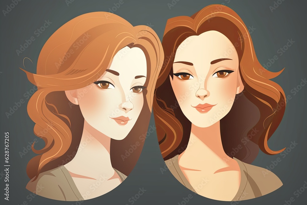 Cute Bold Graphical Minimalistic Female Profile Design Cute Bold Graphical Minimalistic Female Profile Design