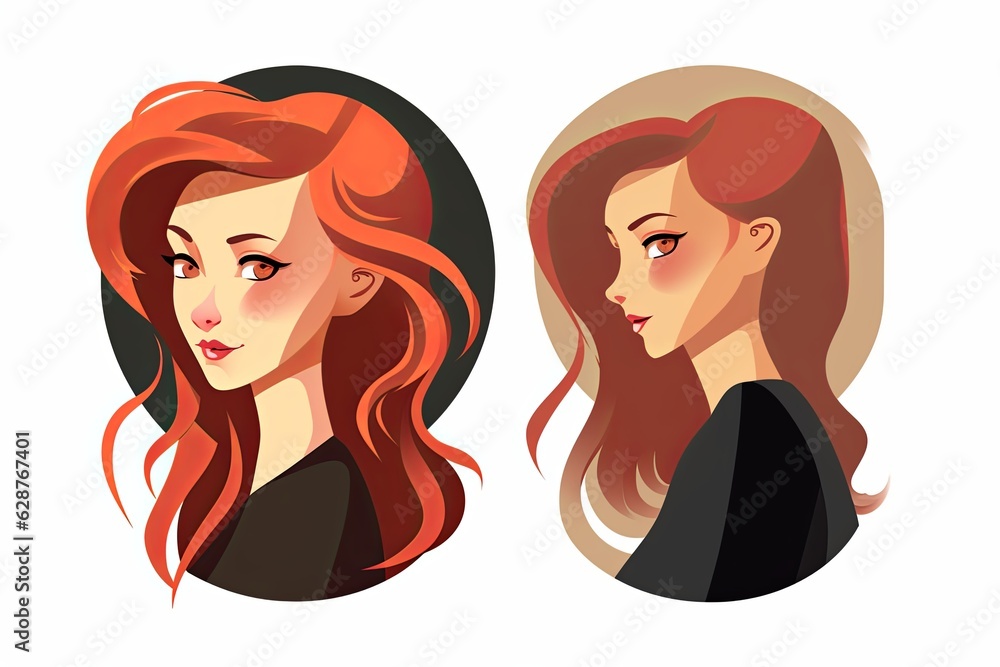 Cute Bold Graphical Minimalistic Female Profile Design Cute Bold Graphical Minimalistic Female Profile Design
