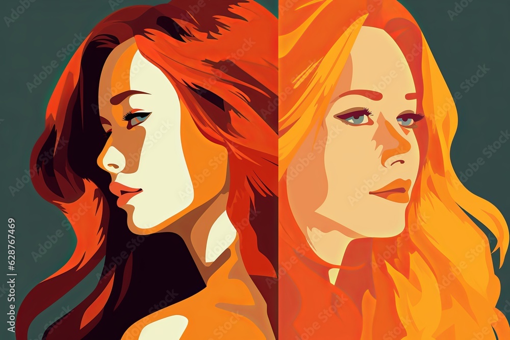 Cute Bold Graphical Minimalistic Female Profile Design Cute Bold Graphical Minimalistic Female Profile Design