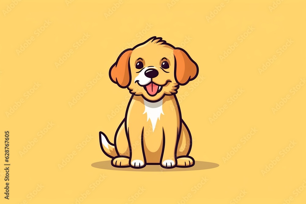 Cute Dog Graphic Illustration Isolated on a Monochrome Background