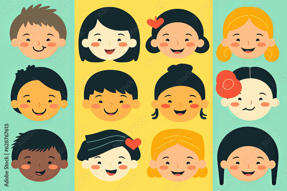 Cute Happy People Cartoon Graphic Illustration Cute Happy People Cartoon Graphic Illustration
