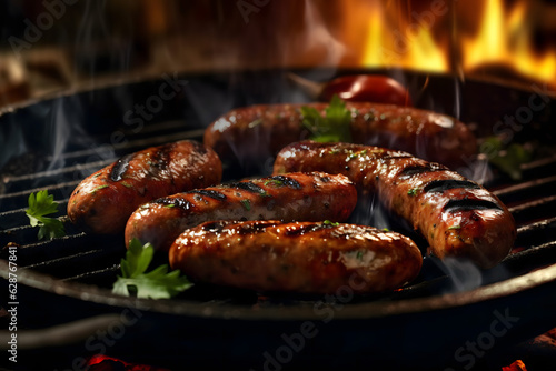sausage on grill	