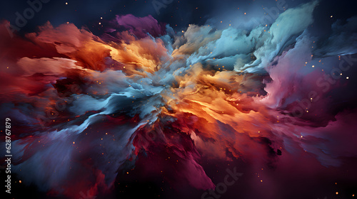 Experiment with blending colors and textures to achieve a cosmic fusion of beauty and the universe