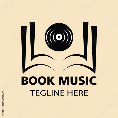 music book illustration vector, can be used for dsigen logo emblem label