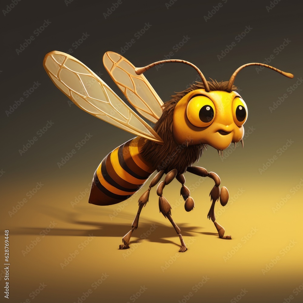Cartoon bee, AI generated Image Cartoon bee, AI generated Image