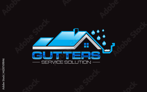 Illustration graphic vector of gutter installation and service repair solutions logo design template