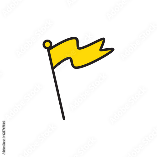 yellow flag cartoon element