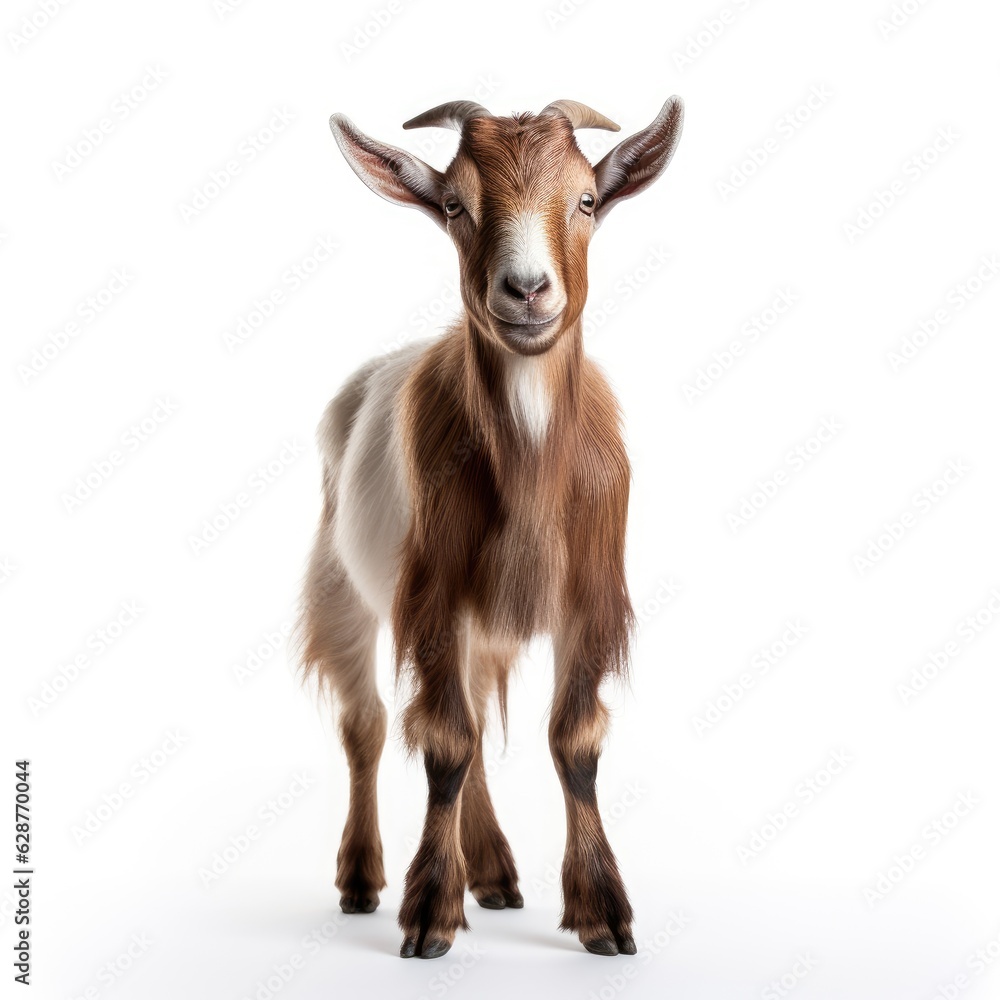 Goat in white background, AI generated Image