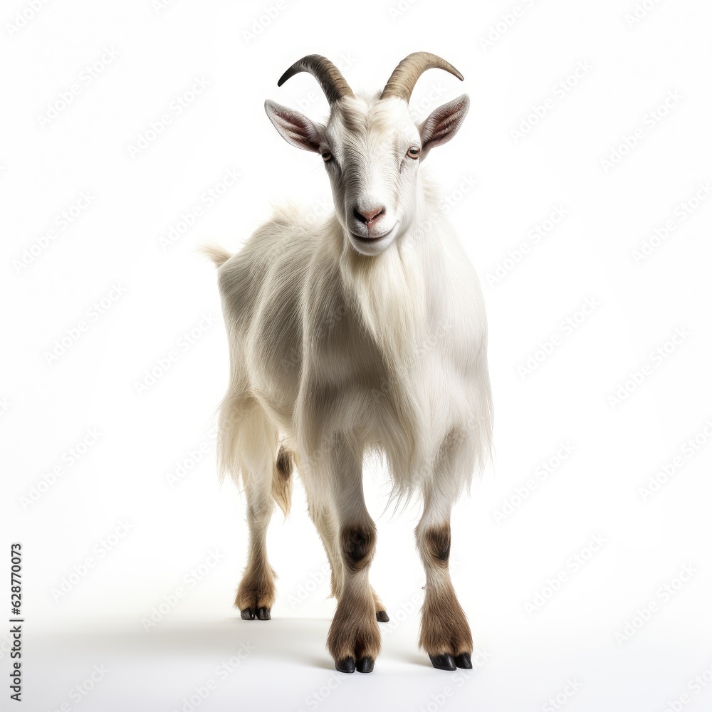Goat in white background, AI generated Image Goat in white background, AI generated Image