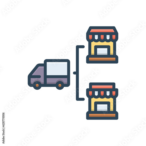 Color illustration icon for distributor
