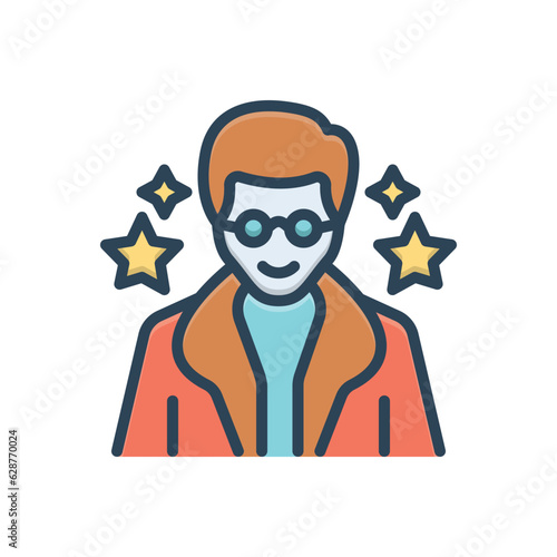 Color illustration icon for celebrities