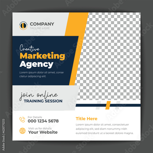 Corporate social media post and web banner template