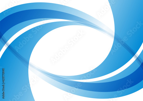回転する青の曲線、抽象的な背景