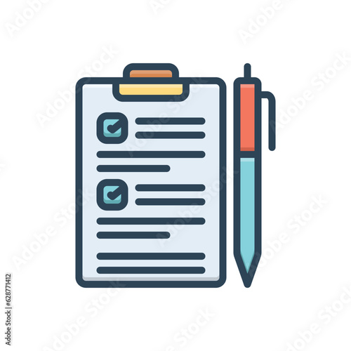 Color illustration icon for census