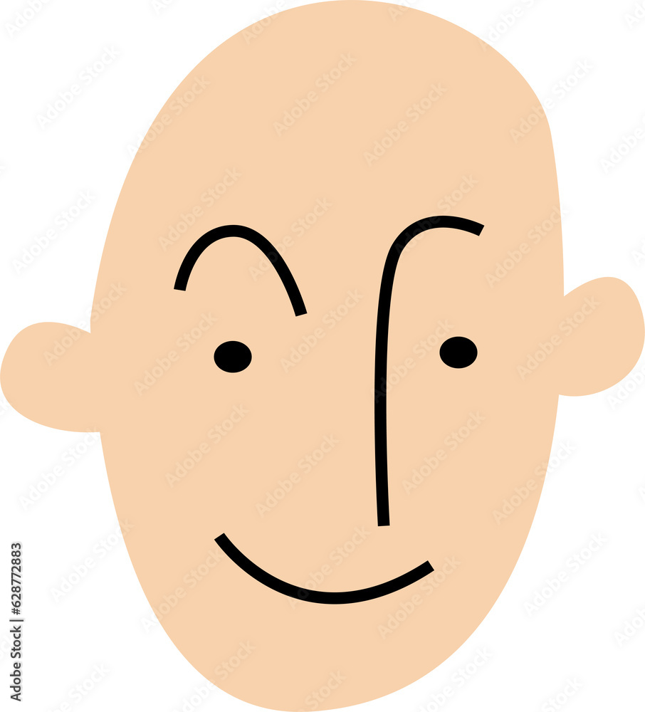 Smiling young bald men character Smiling young bald men character