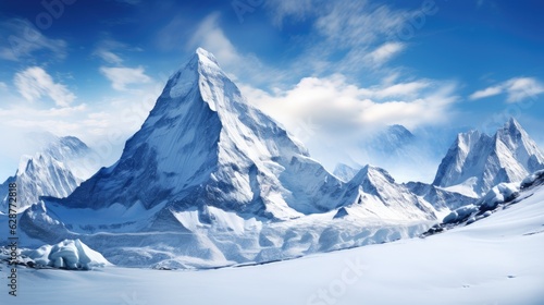 Snowy mountain, AI generated Image