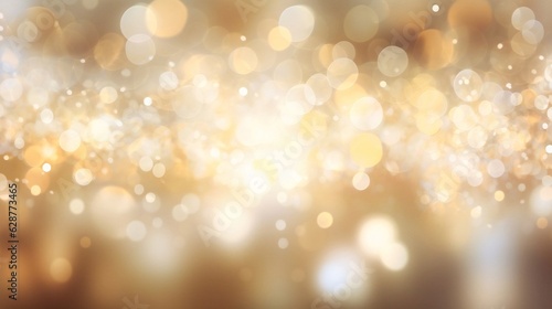 Generative AI : Vector abstract pastel Ivory and Gold background with blur bokeh light effect.