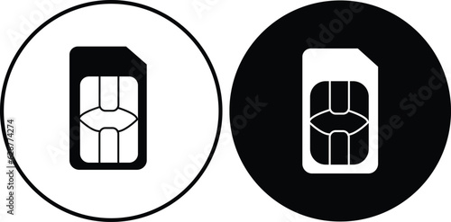 set of Sim card icon. Mobile slot icon. Chip symbol for your web site design or mobile app, graphic design, UI.