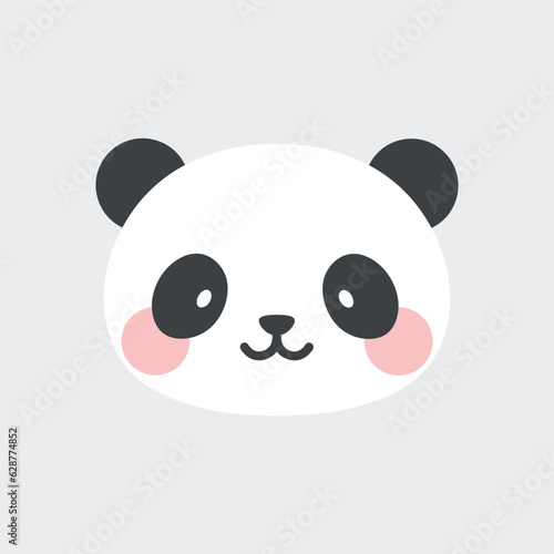 cute panda face illustration vector white background