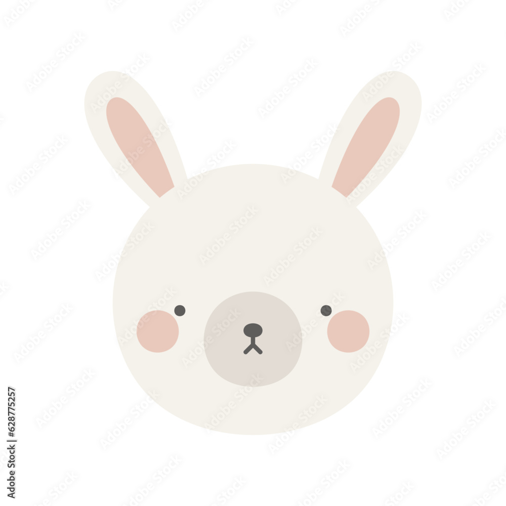Obraz premium cute rabbit face illustration vector white background