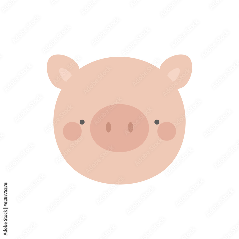 cute pig face illustration vector white background cute pig face illustration vector white background