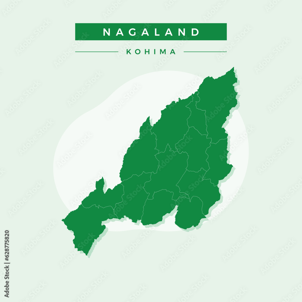 National map of Nagaland, Nagaland map vector, illustration vector of Nagaland Map.