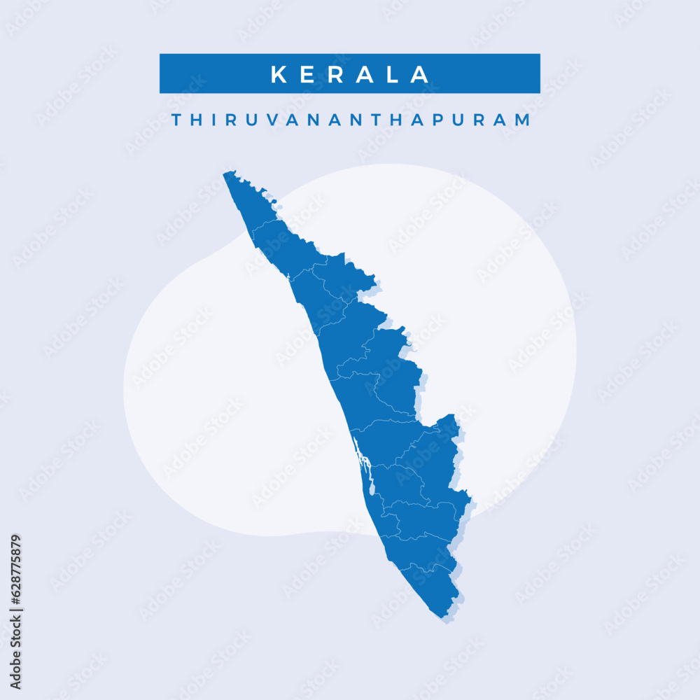 National map of Kerala, Kerala map vector, illustration vector of