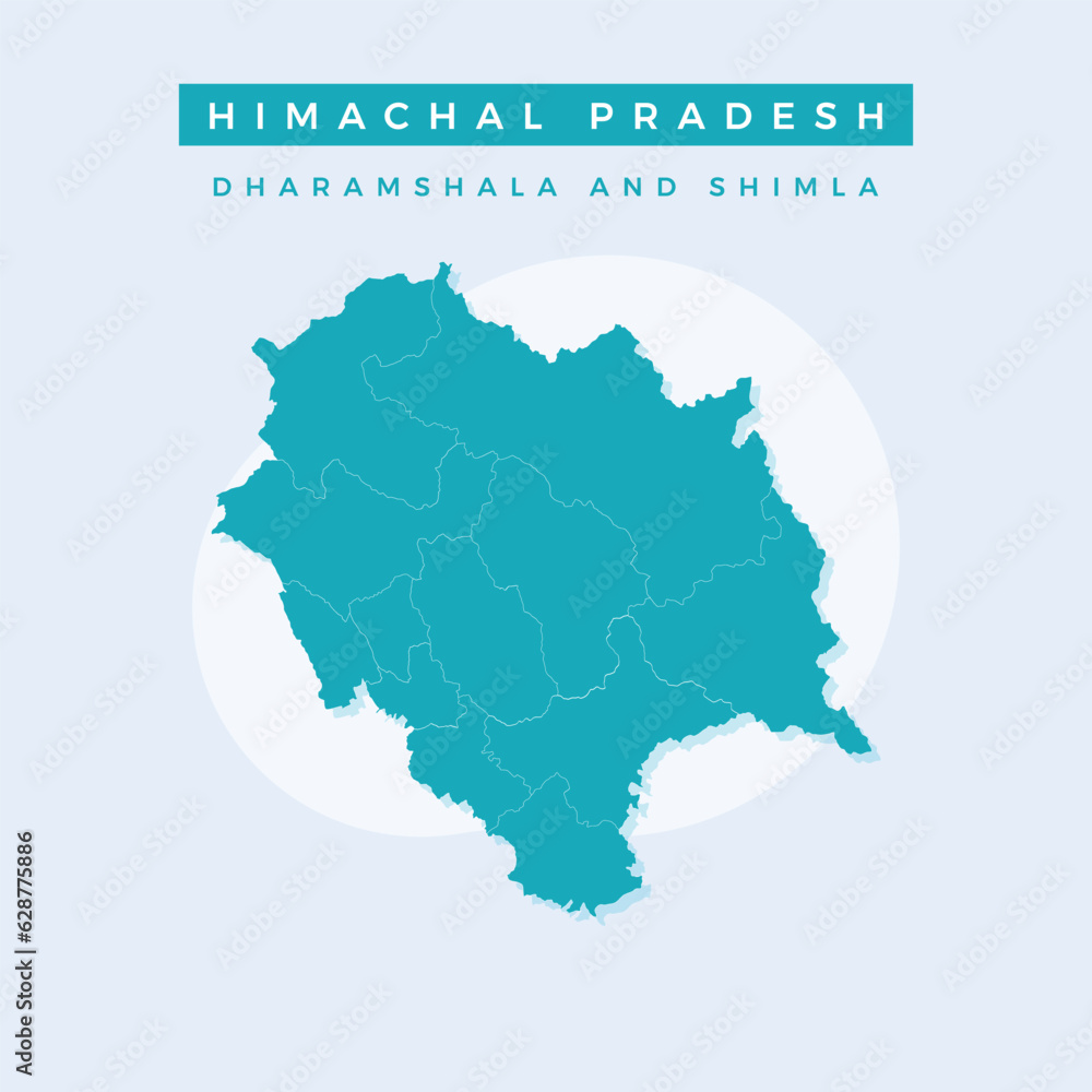 National map of Himachal Pradesh, Himachal Pradesh map vector, illustration vector of Himachal Pradesh Map.