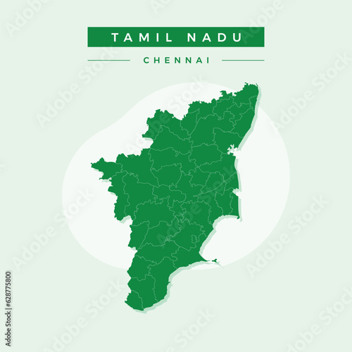 National map of Tamil Nadu, Tamil Nadu map vector, illustration vector of Tamil Nadu Map.