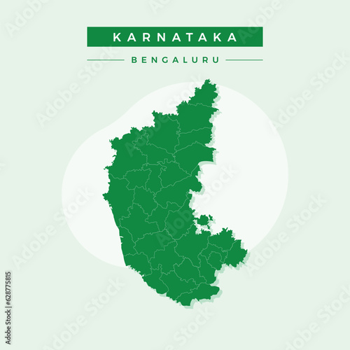 National map of Karnataka, Karnataka map vector, illustration vector of Karnataka Map.
