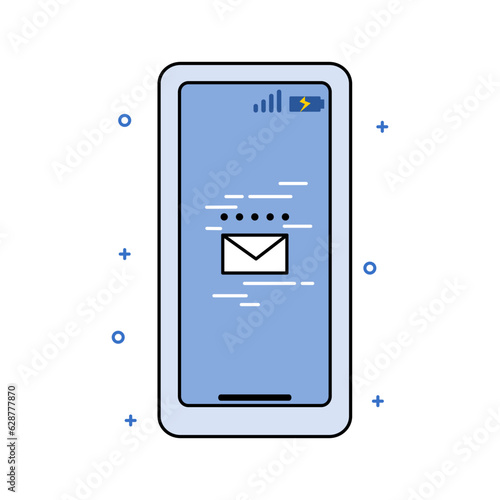 vector design loading process sending a message from android