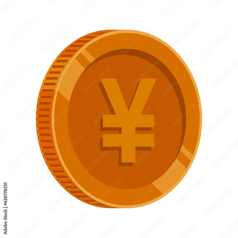 Yen Bronze Coin Japanese Yen Vector Yen Bronze Coin Japanese Yen Vector