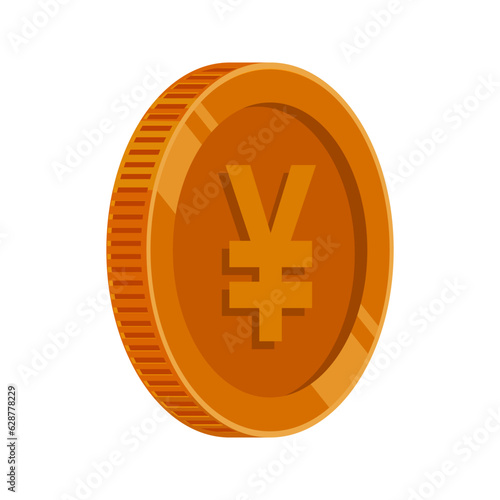 Yen Bronze Coin Japanese Yen Vector