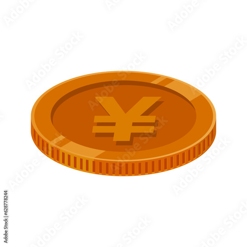 Yen Coin Bronze Japan Money Vector
