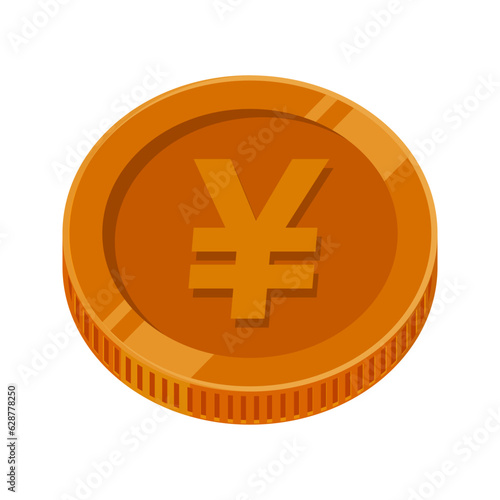 Yen Coin Bronze Japan Money Vector