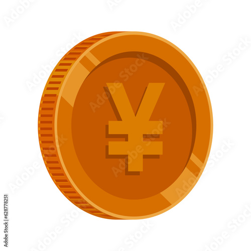 Yen Bronze Coin Japanese Yen Vector