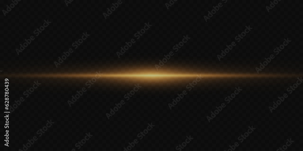 Line of light. Magic glow, particles of light, sparks. Luminous line. On a transparent background.