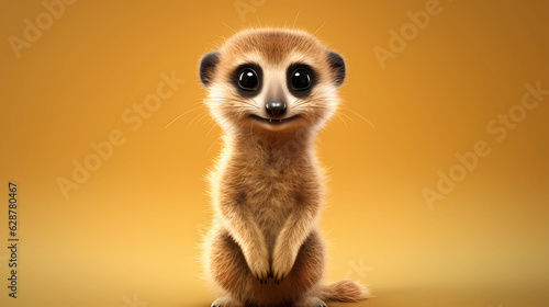 Meerkat 3D cute simple background