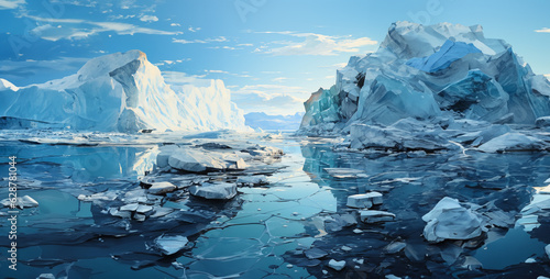 perito moreno glacier country ultra detailed hyper realistic wallpaper .Generative Ai content