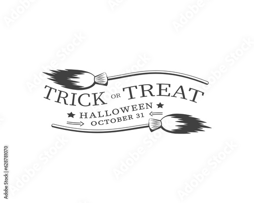 invitation element for your idea.fly broomstick illustration in celebration trick or treat halloween october 31st