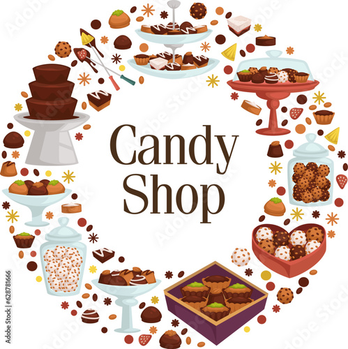 Candy shop store or shop with assortment of sweets